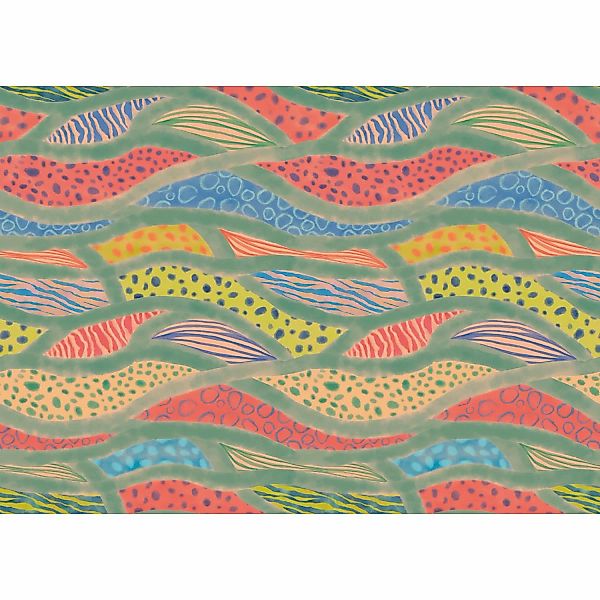 Komar Vliestapete Wave Symphony 350 cm x 250 cm Bunt günstig online kaufen