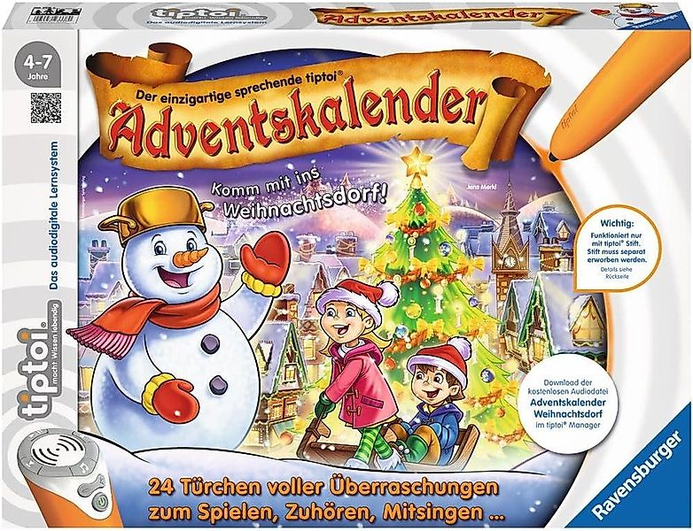 Ravensburger Spielzeug-Adventskalender tiptoi 00778 – Das Weihnachtsdorf, L günstig online kaufen