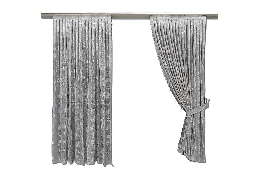 Gardinen by Justyna Vorhang Hell Grau 2er Seitenschals Set, Kräuselband, tr günstig online kaufen