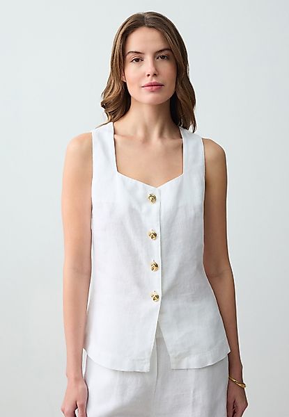 Jimmy Key Cardigan Gerade Geschnittene Leinenweste günstig online kaufen