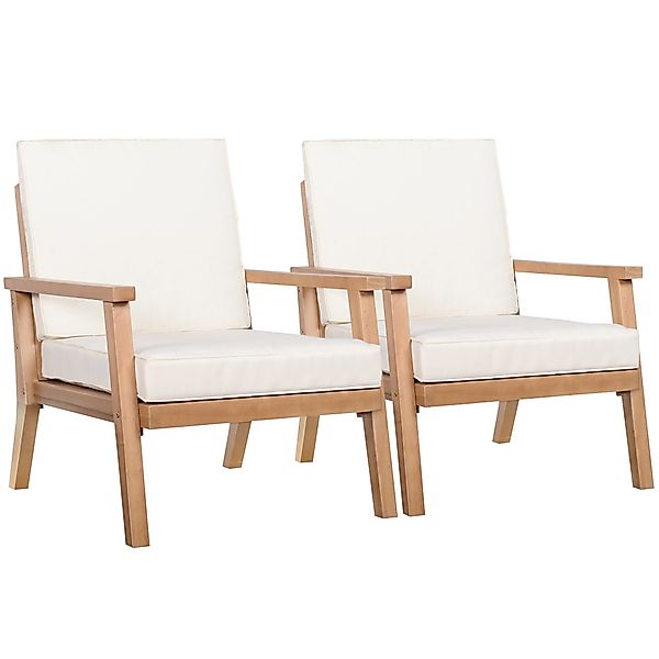 Outsunny Sitzgruppe 2er-Set Gartenstühle mit Kisse, günstig online kaufen