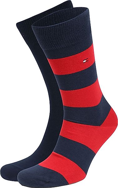 Tommy Hilfiger Socken 2 Paare Rugby Rot - Größe 43-46 günstig online kaufen