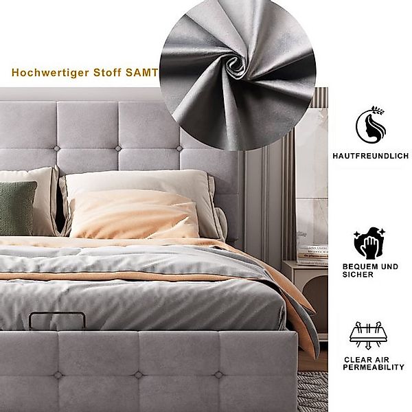 STILVORA Bett 140×200 Bettgestell mit Matratze,Jugendbett mit Stauraum&Latt günstig online kaufen