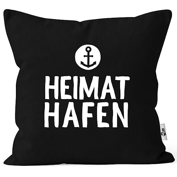 MoonWorks Dekokissen Kissenbezug Aufschrift Heimathafen Anker günstig online kaufen