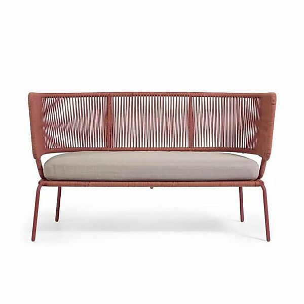 Natur24 Sofa Nadin 2-Sitzer mit Seil in Terrakotta-Farbe 135cm Couch günstig online kaufen