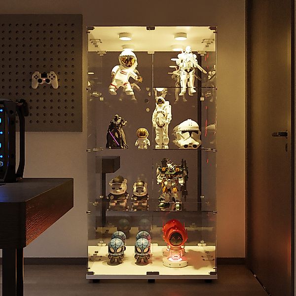 FUROKOY Glasvitrine Standvitrine, Modern Glas Vitrinenschrank günstig online kaufen