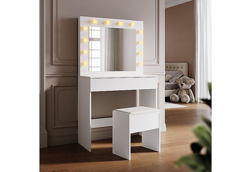 SONNI Schminktisch Moderne schwarze Schminktische, mit Spiegel, Hocker, Sch günstig online kaufen