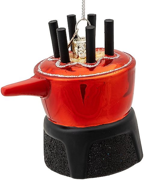 SIKORA Christbaumschmuck Fondue Set besondere Weihnachtskugel Glas Anhänger günstig online kaufen