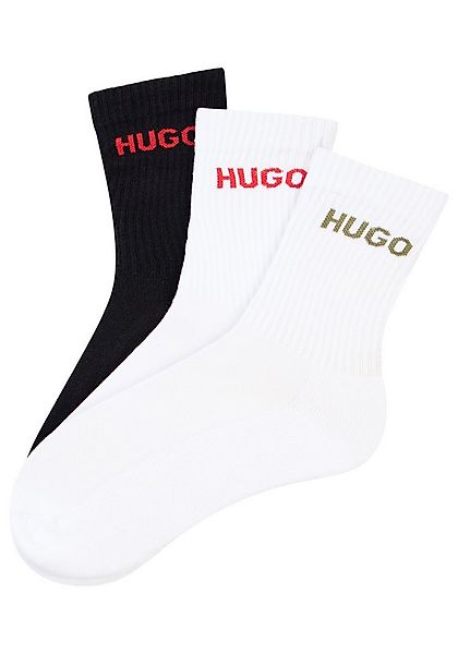 HUGO Socken 6P QS RIB LOGO CC (Packung, 6-Paar, 6er Pack) mit eingestrickte günstig online kaufen