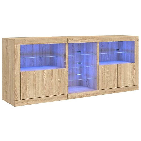 vidaXL Sideboard mit LED-Leuchten Sonoma-Eiche 181,5x37x67 cm 3209039 günstig online kaufen
