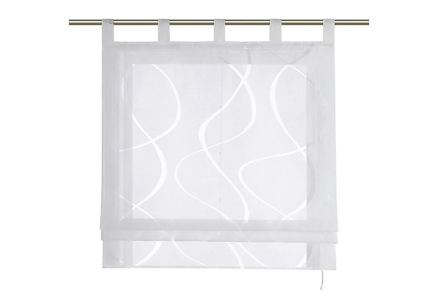 Joyswahl Raffrollo, mit Schlaufen, Küche Bändchenrollo Modern mit Wellen Mu günstig online kaufen