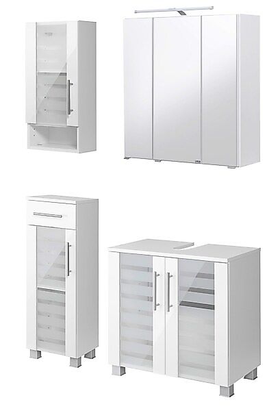 welltime Badmöbel-Set »Jaca«, (4 St.), Badmöbel-Set mit hochglanz Fronten günstig online kaufen