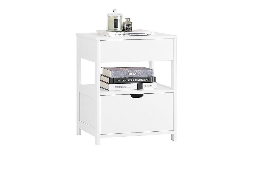 SoBuy Nachttisch FRG258, Nachtschrank Beistelltisch schmal, 2 Schubladen 2 günstig online kaufen