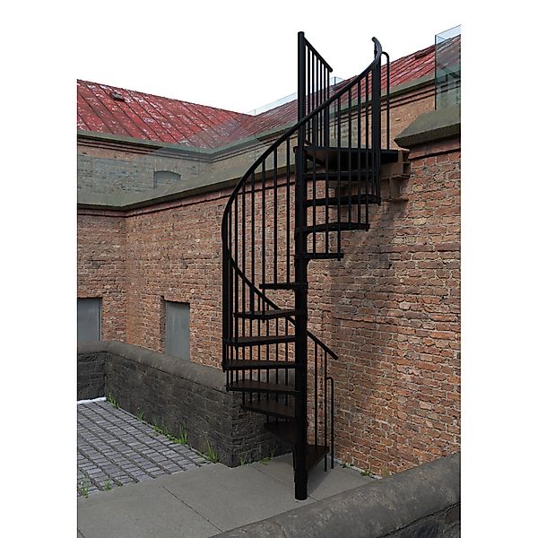 Minka Außentreppe Rondo Zink Ø 120 cm Schwarz Geschosshöhe bis 305 cm günstig online kaufen