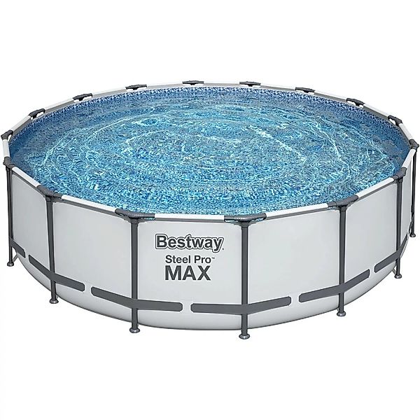 Bestway Stahlrahmen-Pool Set Steel Pro Max Frame Ø 488 x 122 cm Rund Lichtg günstig online kaufen
