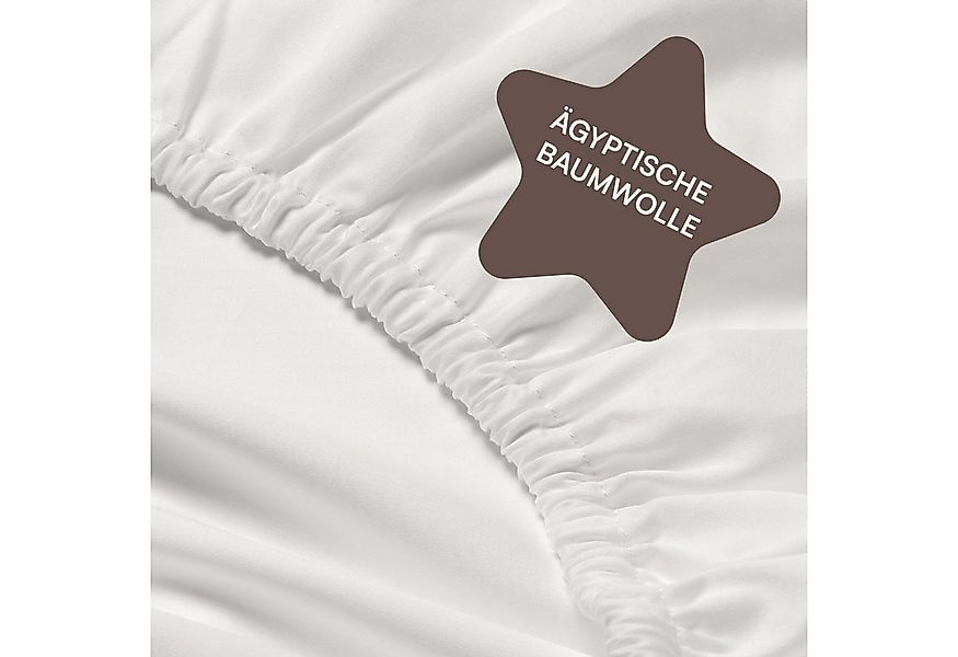 Amqua Spannbettlaken, Premium Mako Satin Spanntuch, 100% ägyptische Baumwol günstig online kaufen