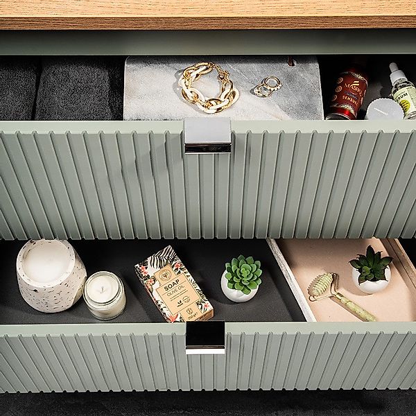 Lomadox Waschbeckenschrank NEWPORT-56-GREEN Waschtischunterschrank, 60cm, S günstig online kaufen