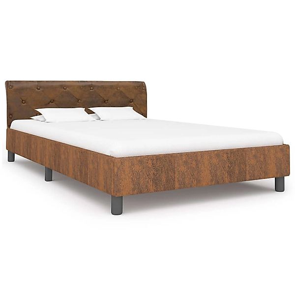 vidaXL Bettgestell Braun Wildleder-Optik 120 x 200 cm Modell 1618659 günstig online kaufen