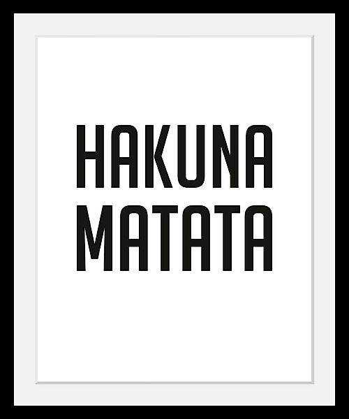 queence Bild »Hakuna Matata«, Schwarz-Weiß-Schriftzug-Motivationsbilder-Hum günstig online kaufen