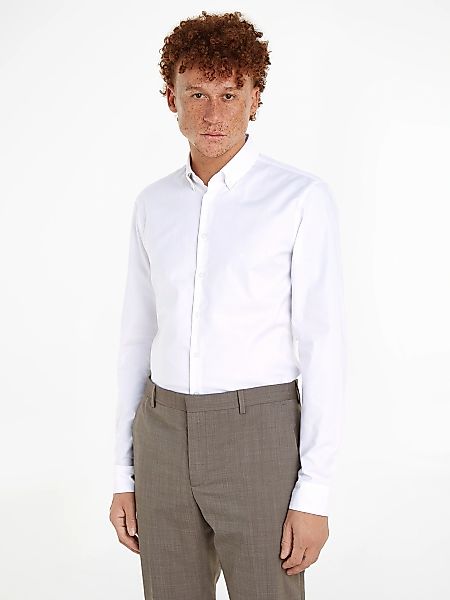 Calvin Klein Langarmhemd "OXFORD SOLID SLIM SHIRT", mit Logoprägung günstig online kaufen