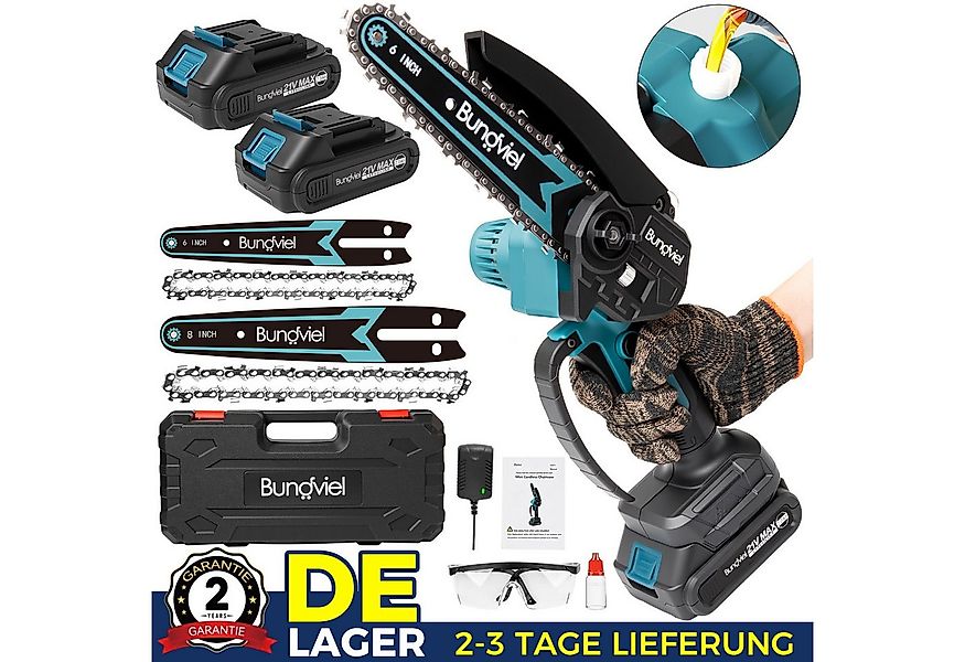 Bundviel Akku-Kettensäge Akku-Kettensäge, 6/8 Zoll Mini Kettensäge mit 4000 günstig online kaufen