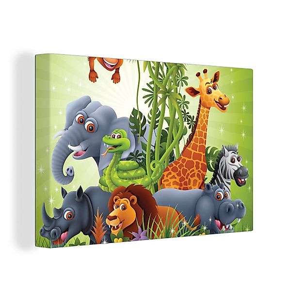 OneMillionCanvasses® Leinwandbild Dschungeltiere - Pflanzen - günstig online kaufen