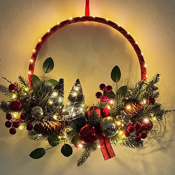Online-Fuchs Dekokranz Türkranz Weihnachtskranz mit LED günstig online kaufen