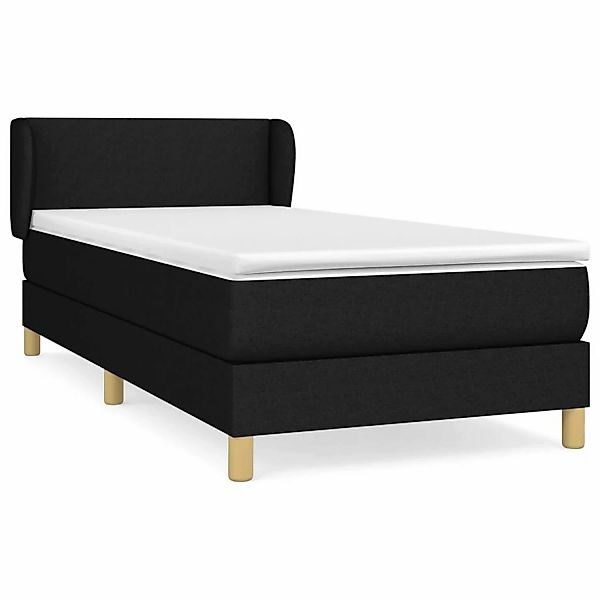 vidaXL Boxspringbett mit Matratze Schwarz 90x200 cm Stoff1387635 günstig online kaufen