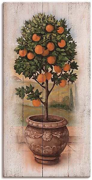 Artland Leinwandbild "Orangenbaum mit Holzoptik", Bäume, (1 St.), auf Keilr günstig online kaufen