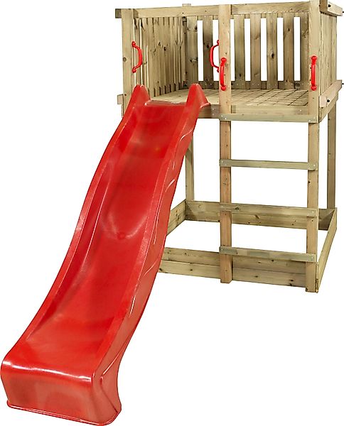 PLUS Spielturm Play inkl. roter Rutsche, günstig online kaufen