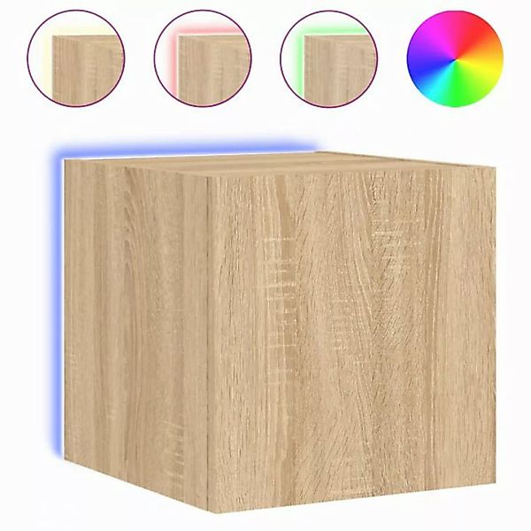 vidaXL Hängeschrank Wandschrank mit LED Leuchten Sonoma Eiche 30,5x35x30 cm günstig online kaufen