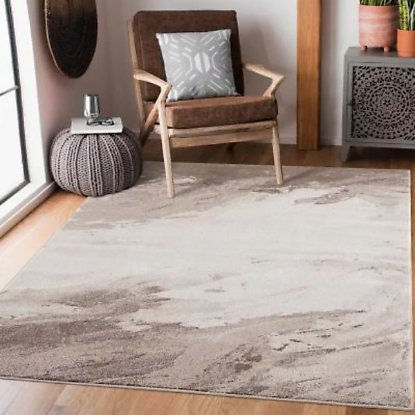 carpet city® Teppich Kurzflor Braun Beige - Meliert, Abstrakt - Wohnzimmer, günstig online kaufen