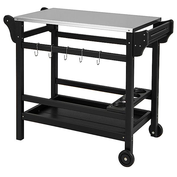 COSTWAY Grillablagetisch, Grillwagen,Beistelltisch auf Rollen, outdoor günstig online kaufen