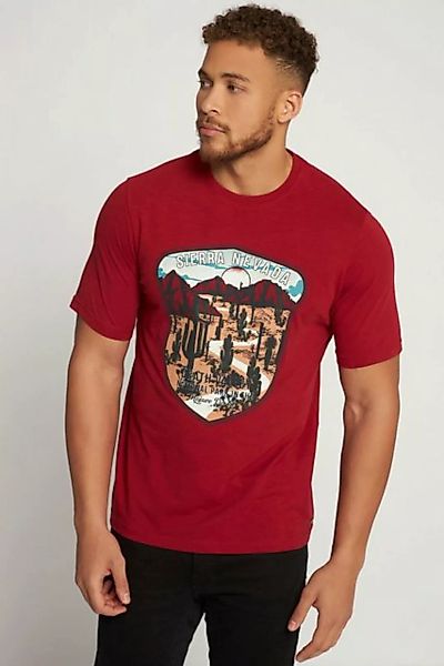 JP1880 T-Shirt T-Shirt Halbarm Flammjersey Crack Print Rundhals günstig online kaufen