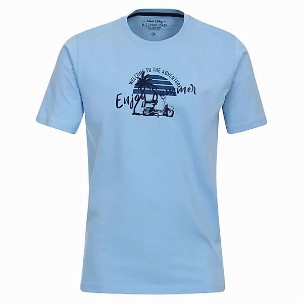 Redmond Rundhalsshirt Redmond T-Shirt XXL hellblau sommerlicher Print günstig online kaufen