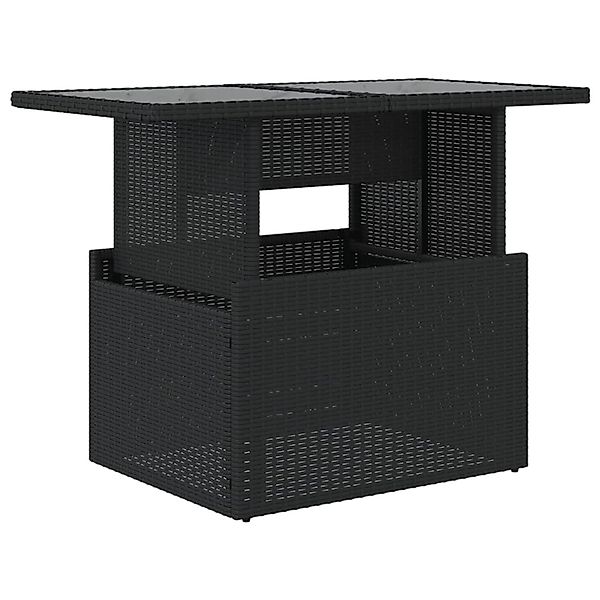 vidaXL Gartentisch mit Glasplatte Schwarz 100x55x73 cm Poly Rattan 365970 günstig online kaufen
