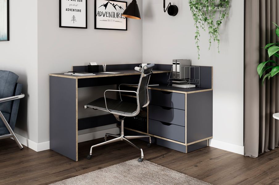 byLIVING Eckschreibtisch "Bern" mit viel Stauraum, Breite 129 cm, rechts od günstig online kaufen