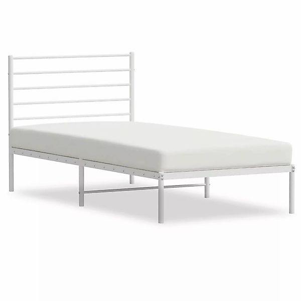 vidaXL Bettgestell mit Kopfteil Metall Weiß 100x200 cm Modell 21740756 günstig online kaufen