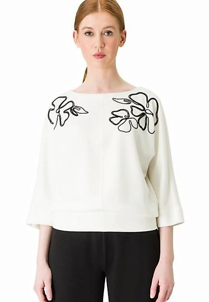 Zero Sweatshirt mit Blumenstickerei (1-tlg) Plain/ohne Details günstig online kaufen