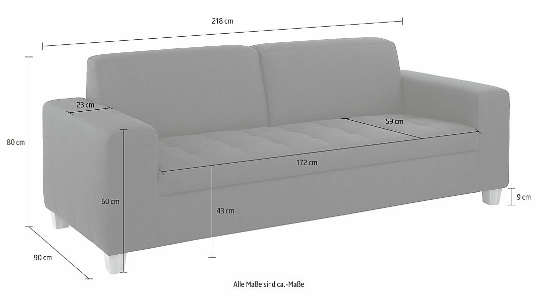 Home affaire 3-Sitzer "Corby", mit Steppung auf Sitzfläche günstig online kaufen