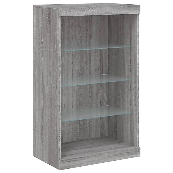 vidaXL Sideboard Sideboard mit LED-Leuchten Grau günstig online kaufen