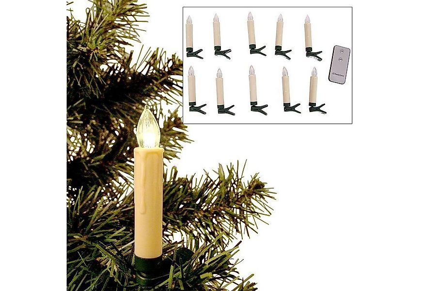 BURI Lichterkette LED Weihnachtsbaumkerzen 10er-Set Baumkerzen kabellos Bel günstig online kaufen