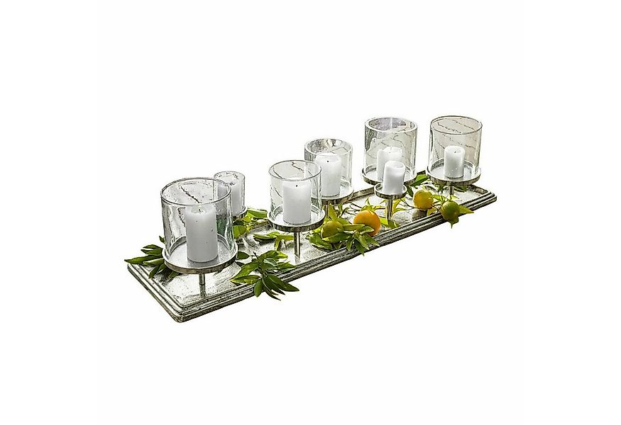 Mirabeau Kerzenständer Kerzentablett Devonne silber günstig online kaufen