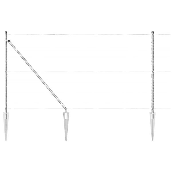 vidaXL Zaunpfosten 7 Stk Silber Stahl 42004276 günstig online kaufen