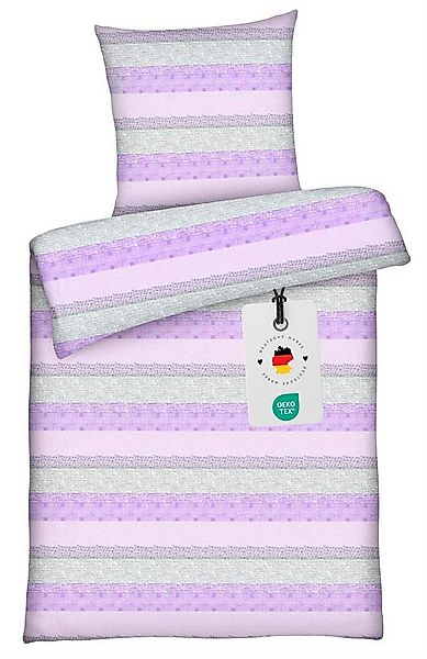 Carpe Sonno Bettwäsche 135x200 Baumwolle Renforce Bettbezug Lila Rosa Grau günstig online kaufen