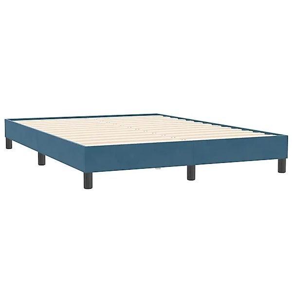 vidaXL Bettgestell Ohne Matratze Dunkelblau 160x210 cm Samt 4101365 günstig online kaufen