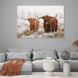 Wallarena Leinwandbild Schottische Kuh Tier Natur günstig online kaufen