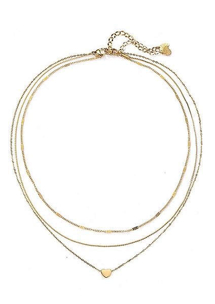 Hey Happiness Collierkettchen-Set Herz und Glieder Layer, Edelstahl vergold günstig online kaufen