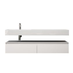 doporro Badmöbel-Set Waschtisch mit Unterschrank 150cm günstig online kaufen