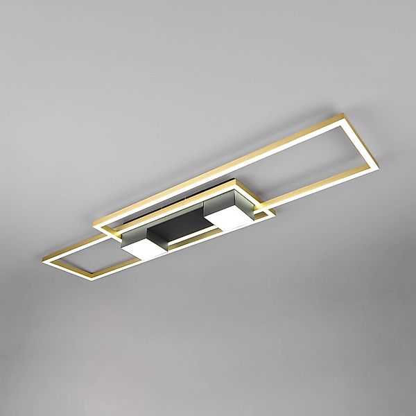 LED-Deckenlampe Albany, schwarz/gold 100 x 28 cm Alu CCT dim günstig online kaufen